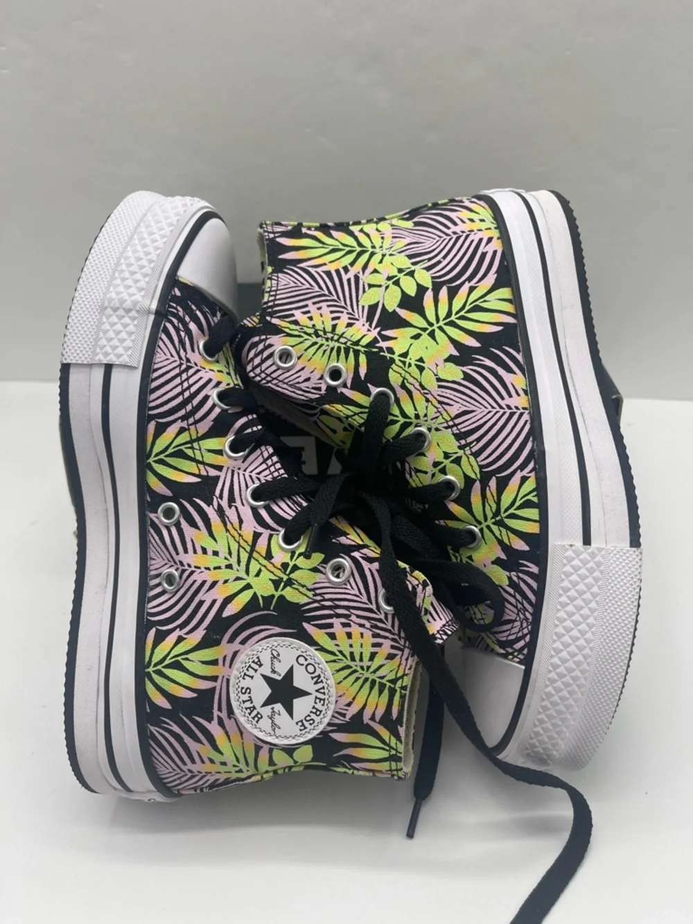 Converse WMNS CTAS EVA Lift Hi A01201C Blk/Pink Foam/Lime Rave Platform Sneakers